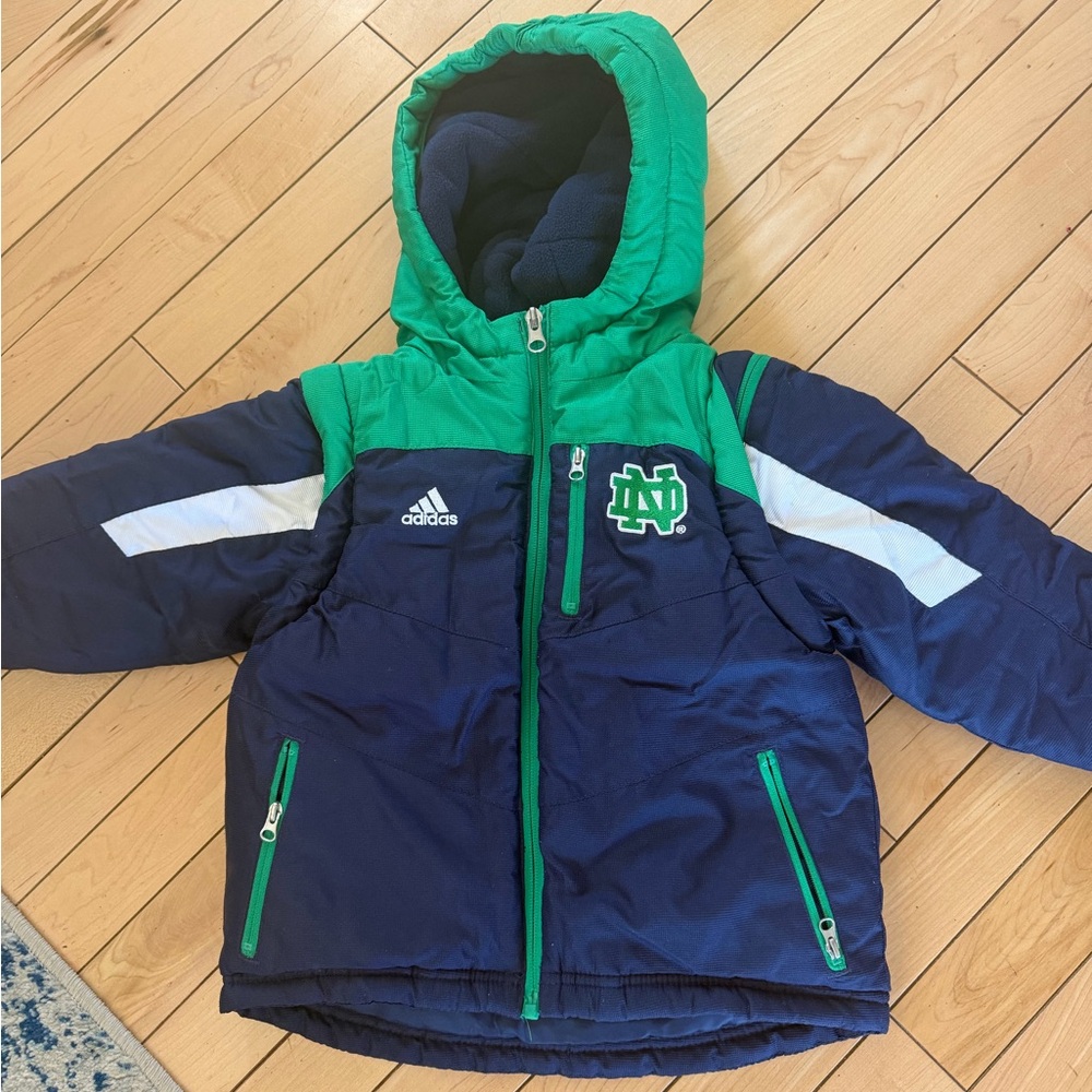 adidas Kids Jacket - Green and Blue featuring Notre Dame